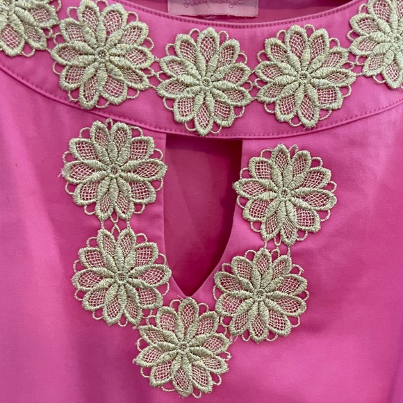 Lilly Pulitzer bright pink sleeveless embroidered dress - Picture 3 of 7